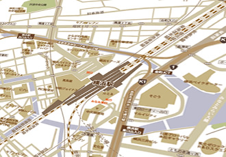 横浜駅周辺の地図画像フリー素材（ai、EPSデータ）
